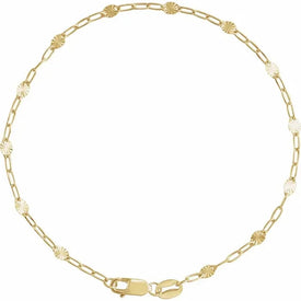 18 Inch 14K Yellow GoldFilled Paperclip Starburst Mirror Chain Necklace 2.5mm