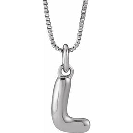 Initial L Sterling Silver Bubble  18