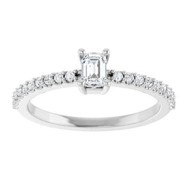 Sterling Silver 3/8 CTTW LabCreated Diamond Engagement Ring Introductory Sale