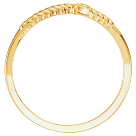 Size 7  14k Yellow Gold Rope Sideways Cross Ring Religious Jewelry Free Ship