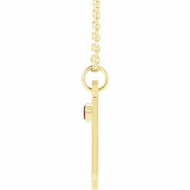 Pisces 14K Yellow Gold Garnet & .0075 CTW Diamond Zodiac Constellation Necklace