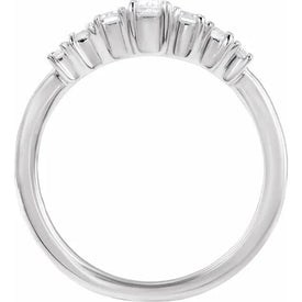 Size 7.5   14K White Gold 1/2 CTTW LabCreated Diamond Baguette Engagement Ring