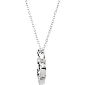 1/6 cttw Black & White Diamond Heart Necklace Sterling Silver Interchangeable