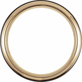 Beveled Edge Wedding Band 18K Yellow Gold PVD & Black PVD Tungsten 6mm Wide Ring