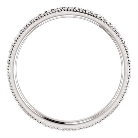 SIZE 6.5 14K White Gold 3mm Wide CelticInspired Milgrain Wedding Band / Ring