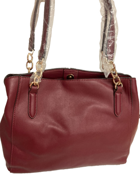 Nine West Burgundy Leather Handbag Satchel Brynn New with tags Retail Price $99
