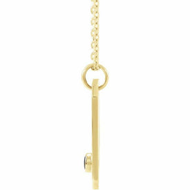 Aquarius Zodiac Necklace 14K Yellow Gold, Black Spinel and .0075 CTW Diamonds