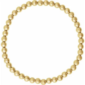 4.0 mm 14K Yellow Gold Filled Beaded Elastic  Bracelet 6 1/2
