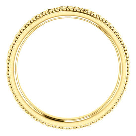 SIZE 7.5 14K Yellow Gold 3mm Wide CelticInspired Milgrain Wedding Band / Ring