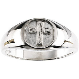 NEW The Rugged Cross Ring Sterling Silver Religious Band Size 11 FREE Shipping