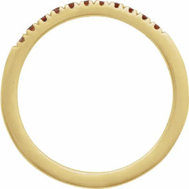 Size 7 Stackable 14K Yellow Gold Natural Mozambique Garnet Gem Birthstone Ring