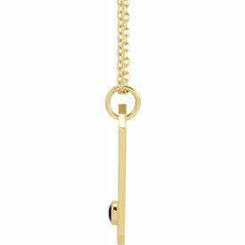 Capricorn 14K Yellow Gold Blue Sapphire and .0075 CTW Diamond Zodiac Necklace