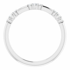 SIZE 7  14K White Gold 1/8 CTW Natural Diamond Stackable Ring or Wedding Band