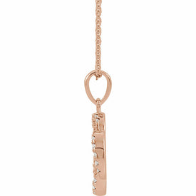 14K Rose Gold 1/8 CTW Diamond Five Fold Celtic Necklace 1618
