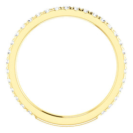 14K Yellow Gold FrenchSet Anniversary Band 3/8 CTTW Diamond Ring Sz 7 Stackable