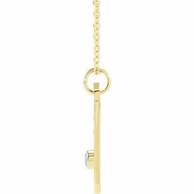 Cancer 14K Yellow Gold Aqua & .0075 CTW Diamond Zodiac Constellation Necklace