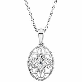 Sterling Silver and Diamond Accent Filigree Vintage Style Fashion 18