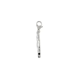 Sterling Silver Horse Charm Pendant with Trigger Lobster Clasp 18.3 x 10.2 mm