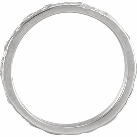 SIZE 4  14kt White Gold Floral Inspired Wedding Band or Stackable Ring New