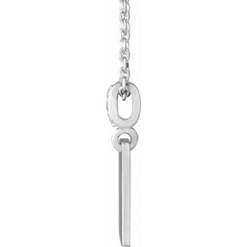 14K White Gold FAITH Over FEAR .02 CTW Natural Diamond 1618