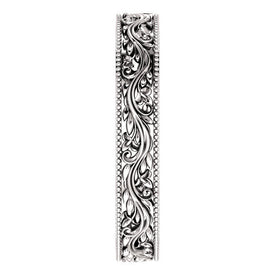 SIZE 5.5  4mm SculpturalInspired 14k White Gold Milgrain Bridal Wedding Band