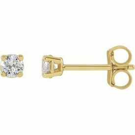 VS 1/5 CTW LabCreated Diamond Stud Earrings 14K Yellow Gold Setting 50% Off SRP