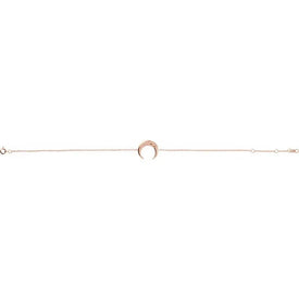 14K Rose Gold Crescent Moon Adjustable Bracelet From Size 6.5