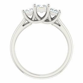 SIZE 7  Princess Sterling Silver Cubic Zirconia ThreeStone Engagement Ring
