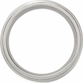SIZE 11.5  Men's Titanium Comfort Fit Ring 5mm Raised Flat Oxidized Wedding Band