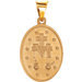 Oval MIRACULOUS MARY Medal Pendant 14K Yellow Gold w/ Traditional Back New