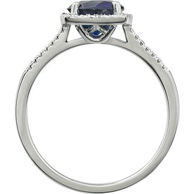 Lab Created Blue SAPPHIRE Fashion Ring Sterling Silver Birthstone Jewelry Size 8
