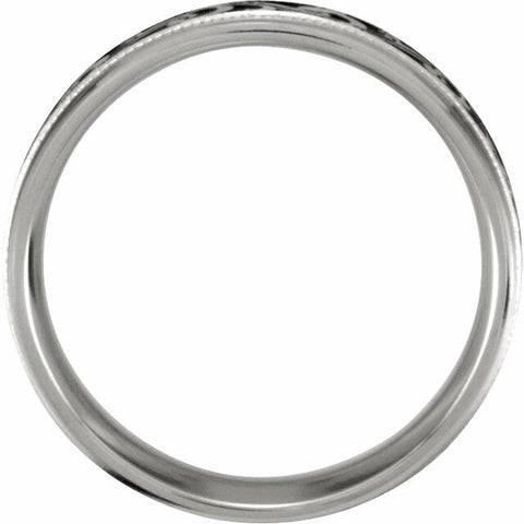 Image of SIZE 11- Comfort Fit 14k White Gold and Enamel Swirl Wedding Band 7.0mm Wide