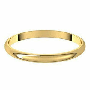 SIZE 11 - 18kt Yellow Gold Wedding Band 2 mm Wide Half Round Ultra-Light Ring