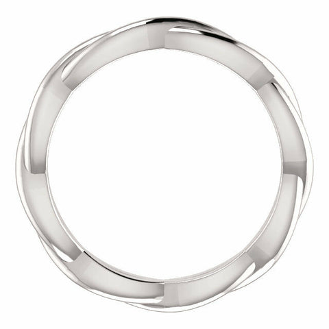 Image of SIZE 8 Infinity Inspired Wedding Band 14K White Gold 2.75mm Wide Free Shipping