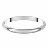 SIZE 6.5 - 18kt White Gold Wedding Band 2 mm Wide Half Round Ultra-Light Ring