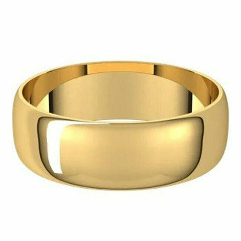 Image of SIZE 19.5 - 6mm 10kt Yellow Gold Wedding Band Half Round Standard Fit Ring New