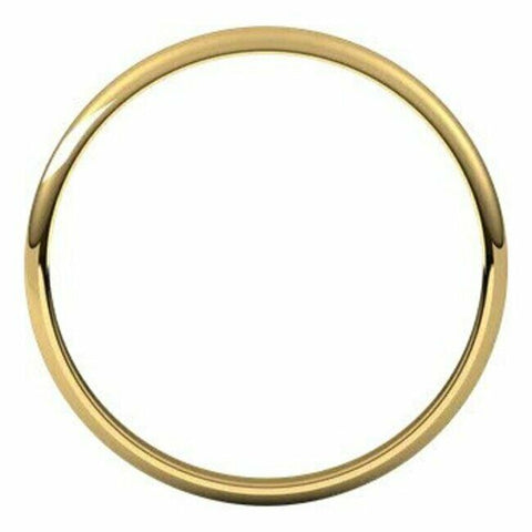 Image of SIZE 12.5 - 18kt Yellow Gold Wedding Band 2 mm Wide Half Round Ultra-Light Ring