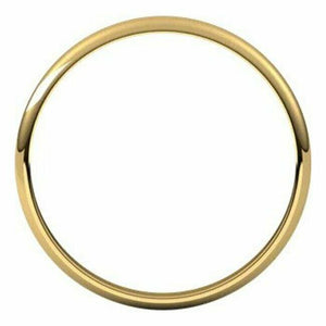 SIZE 12.5 - 18kt Yellow Gold Wedding Band 2 mm Wide Half Round Ultra-Light Ring