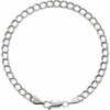 7.0 Inch 14kt White Gold Solid Curb Charm Bracelet 4.0 mm Wide Lobster Clasp
