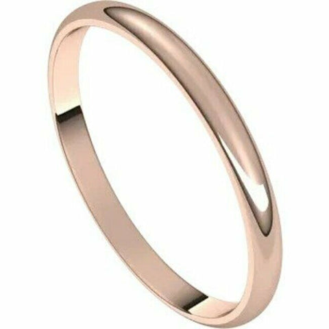 Image of 10k Rose Gold SIZE 7 - 2mm Wedding Band New Half Round Standard Fit Ring