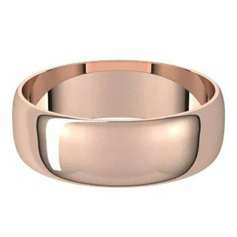 Image of Size 16 - 6mm 10K ROSE GOLD Wedding Band Half Round Standard Fit Ring New