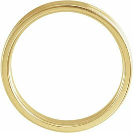 Size 15 Concave 10K Yellow Gold Comfort Fit Wedding Band Beveled Edge 4mm Wide