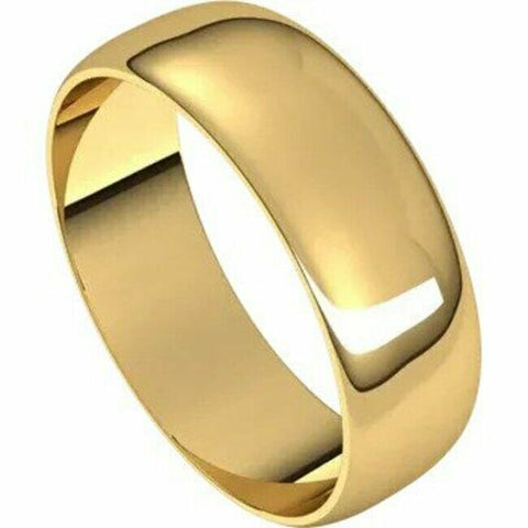 Image of SIZE 18 - 6mm 10kt Yellow Gold Wedding Band Half Round Standard Fit Ring New