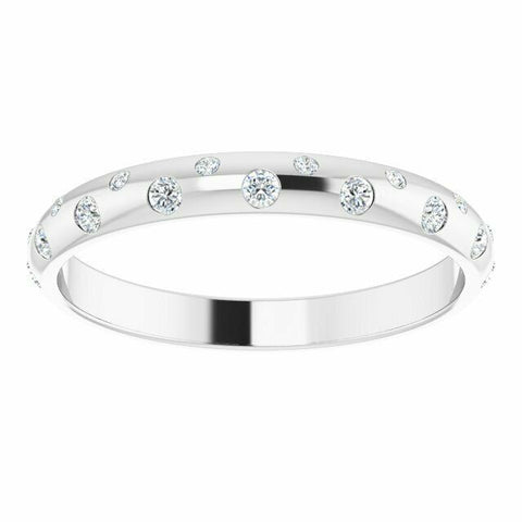 Image of SIZE 6 - 14K White Gold 1/6 CTW Diamond Anniversary Band with Rhodium Finish