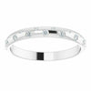 SIZE 6 - 14K White Gold 1/6 CTW Diamond Anniversary Band with Rhodium Finish