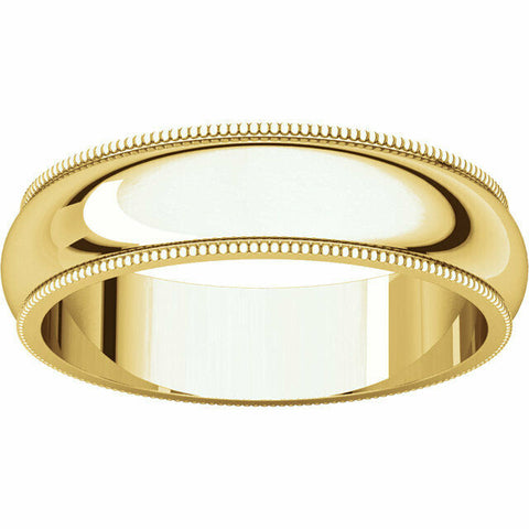 Image of SIZE 8 - Solid Plain 14k Yellow Gold Wedding Band 5.0mm Wide Ring FREE Shipping