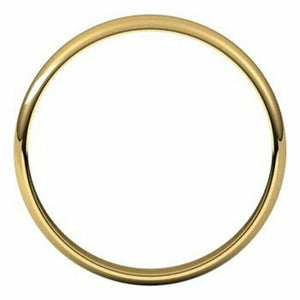 3mm Size 12 - 18kt Yellow Gold Wedding Band Half Round Ultra-Light Unisex Ring