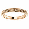 SIZE 5.5 -14K Rose Gold 3.0 mm Wide Celtic-Inspired Milgrain Wedding Band / Ring