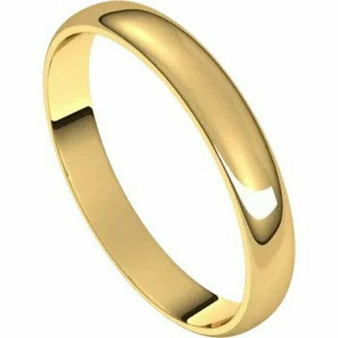 Image of 3mm Size 6.5 - 18kt Yellow Gold Wedding Band Half Round Ultra-Light Unisex Ring