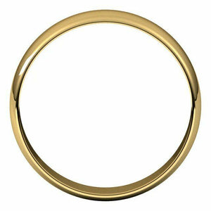 SIZE 6.5 - 18K Yellow Gold 5 mm Wide Half Round Ultra-Light Wedding Band Ring